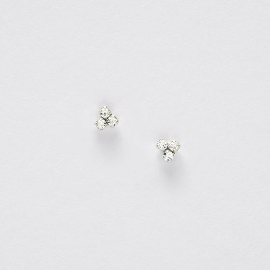 Silver Stud Earrings – Sparkling Crystal 925 Sterling Hypoallergenic Design - Crumble and Core