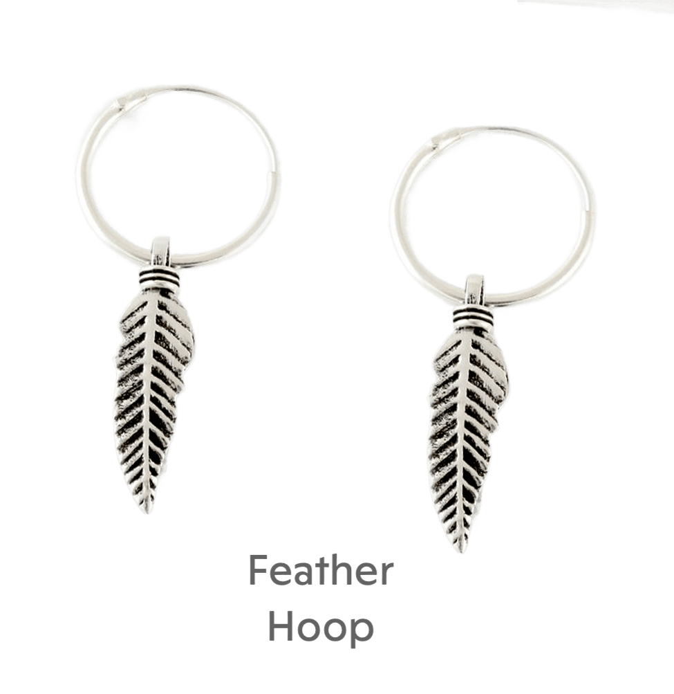 Sterling Silver Feather Necklace and Earring Set with Dreamcatcher Card - Perfect Birthday Gift - Crumble and Core