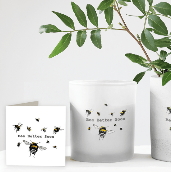 Get Well Gift Bee Better Soon Boxed Scented Candle Card - Thoughtful and Unique Gift Set - Crumble and Core