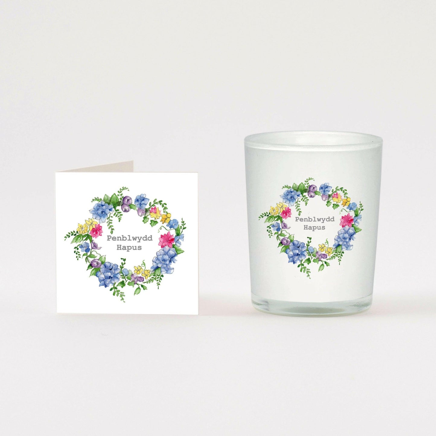 Welsh Happy Birthday Boxed Scented Candle Card Set in a Box - Crumble and Core