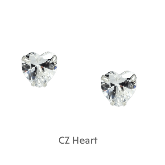 Sterling Silver Heart Stud Earrings - Elegant Gift with Card Included - Crumble and Core