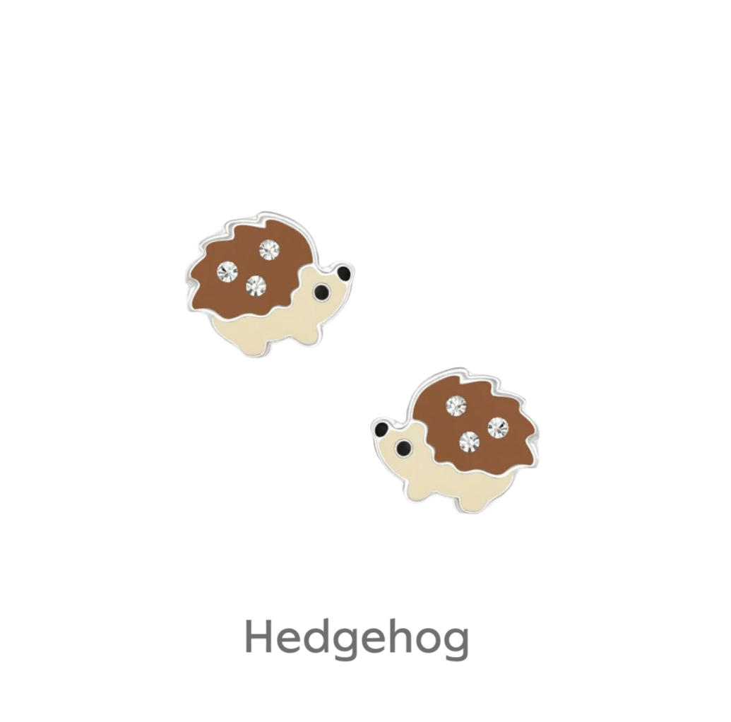 Sterling Silver Hedgehog Stud Earrings - Cute Animal Jewelry Gift for Animal Lovers - Crumble and Core