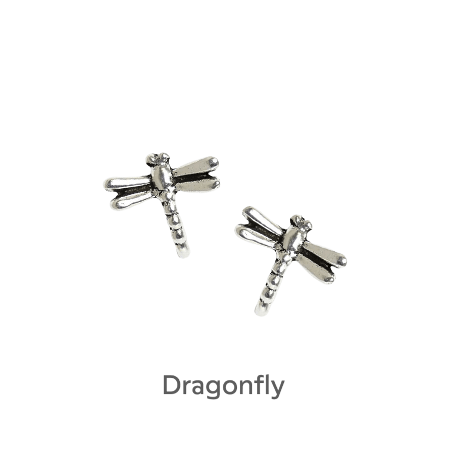 Sterling Silver Dragonfly Stud Earrings in Gift Box for Birthday Celebration - Crumble and Core