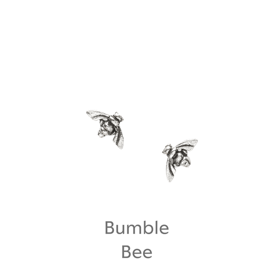 Sterling Silver Bee Stud Earrings in Beehive Card - Gift-Ready Boxed Jewellery - Crumble and Core