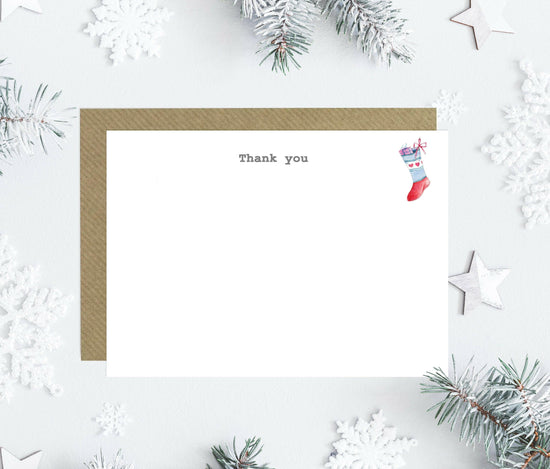 Christmas Tree Thank You Note Cards - Crumble and Core