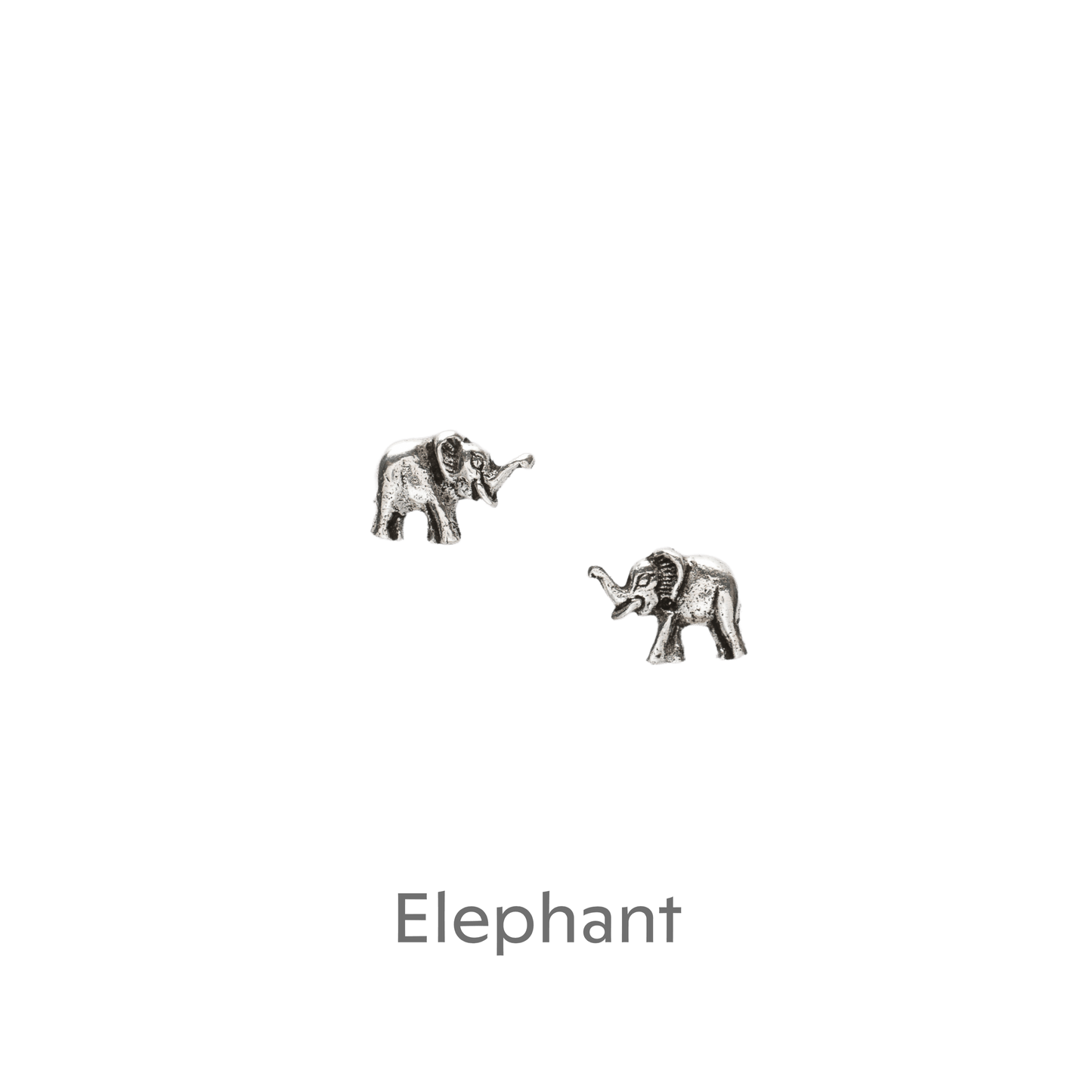 Sterling Silver Elephant Stud Earrings - Thoughtful Gift for Animal Lovers - Crumble and Core