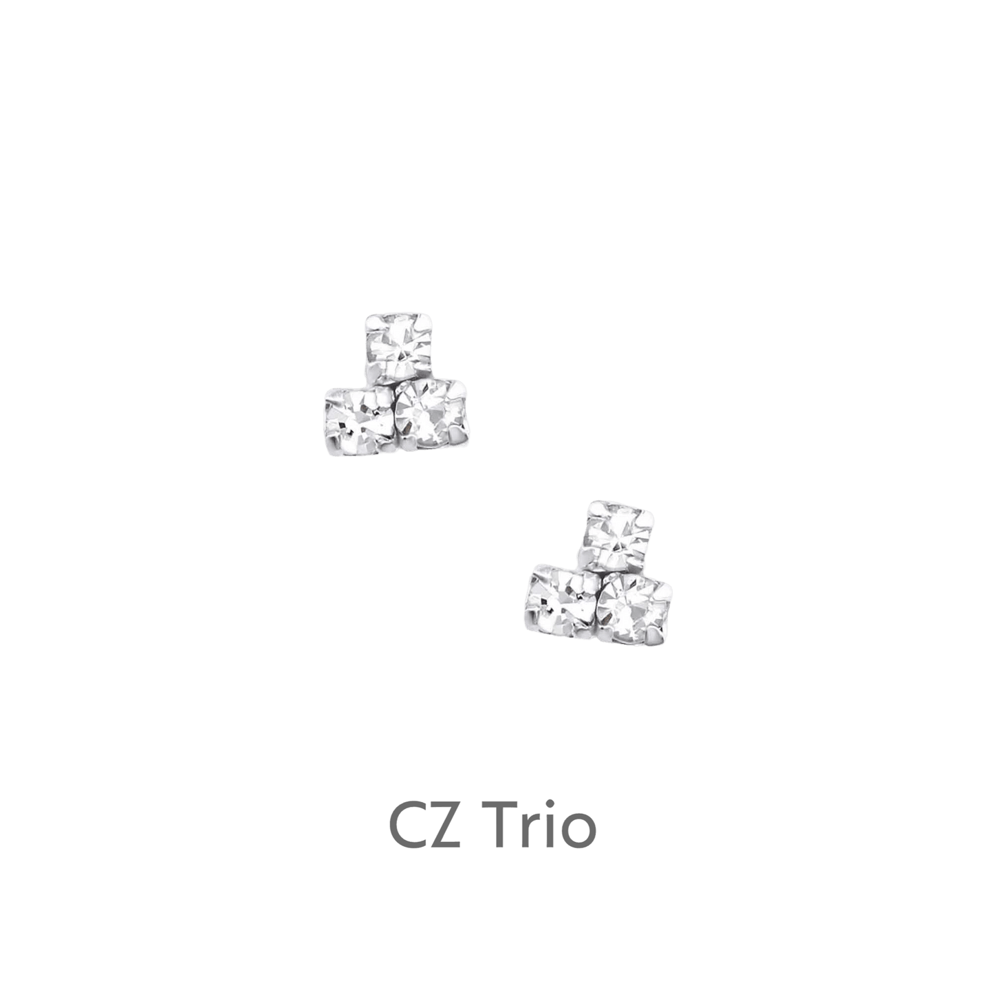 Sterling Silver Crystal Stud Earrings with Gift Box and Card for Champagne Lovers - Crumble and Core
