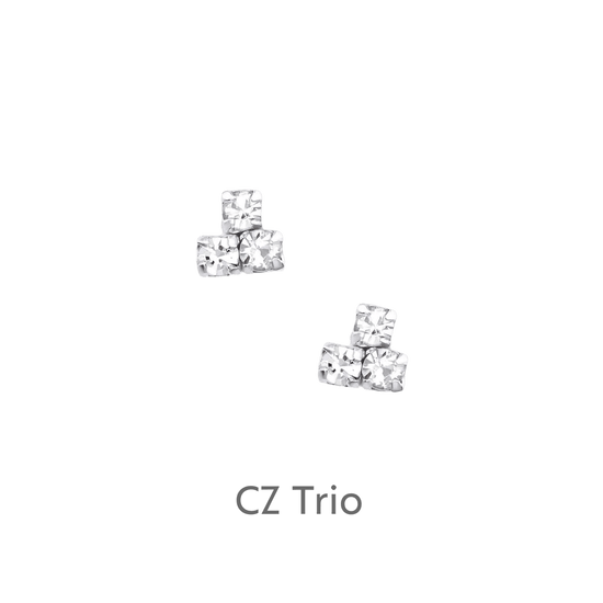Sterling Silver Crystal Stud Earrings with Gift Box and Card for Champagne Lovers - Crumble and Core