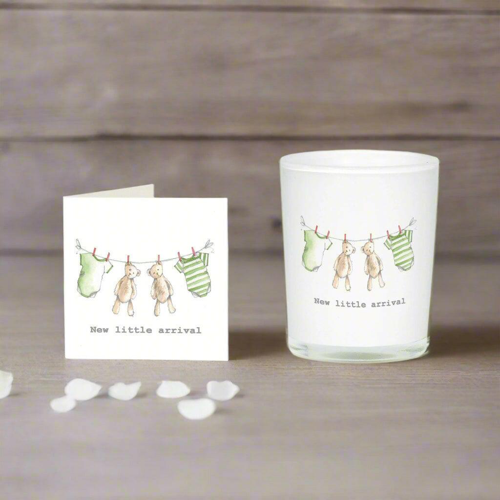 New Baby Boxed Scented Candle and Card - Perfect Baby Shower Gift and Decor - Crumble and Core
