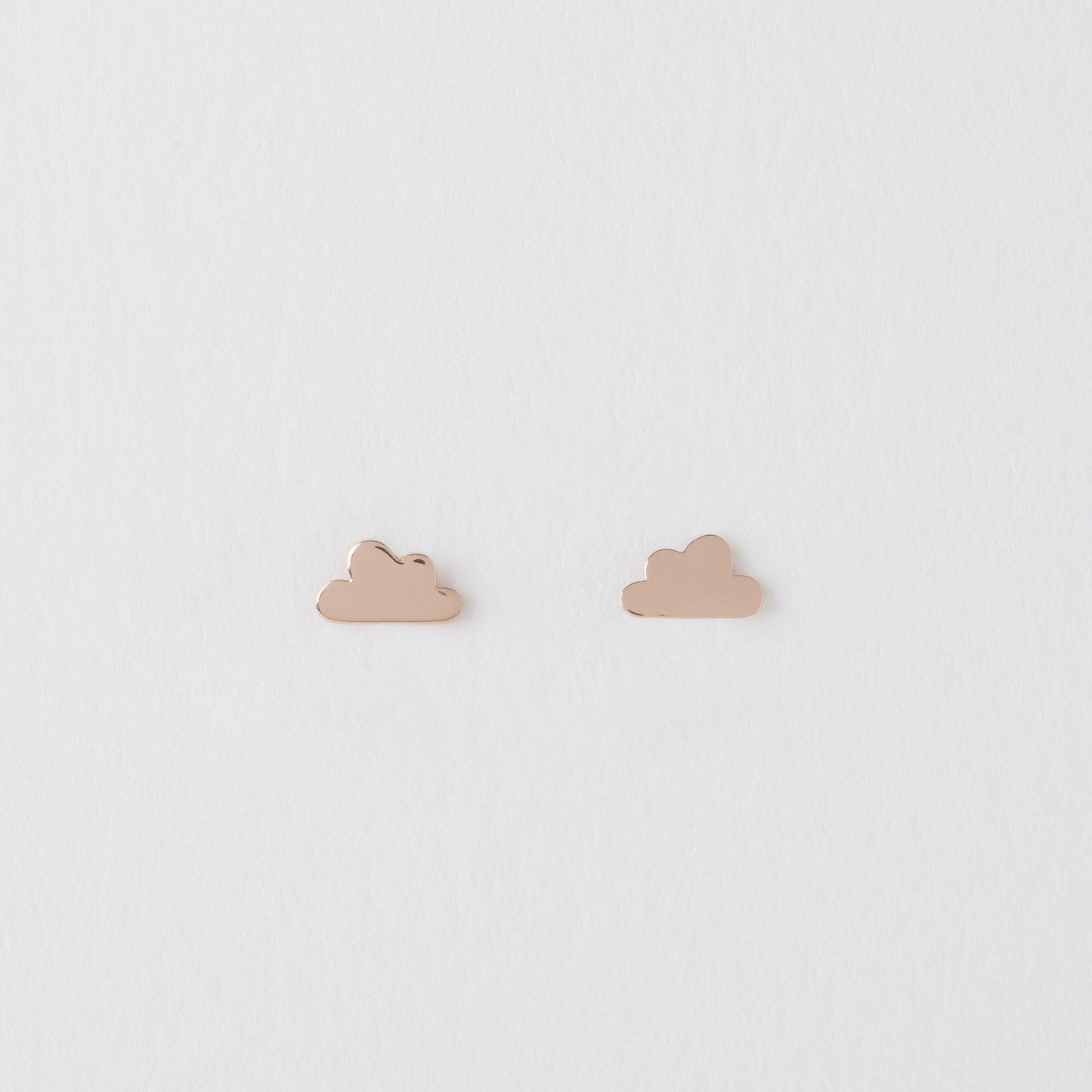 Rose Gold Earrings – 925 Sterling Silver Cloud Ear Studs | Dainty Everyday Wear - Crumble and Core