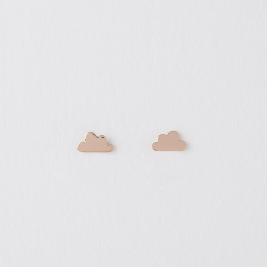 Rose Gold Earrings – 925 Sterling Silver Cloud Ear Studs | Dainty Everyday Wear - Crumble and Core