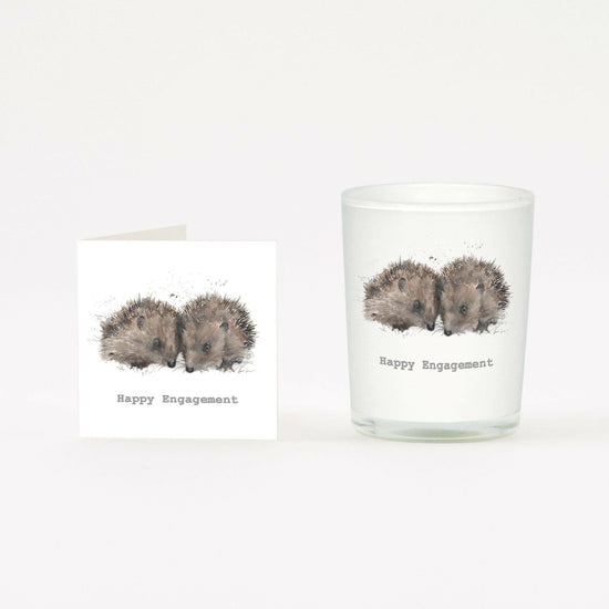 Hedgehog Engagement Boxed Scented Candle and CardEngage in Love with a Hedgehog Candle and Card Gift Set - Crumble and Core