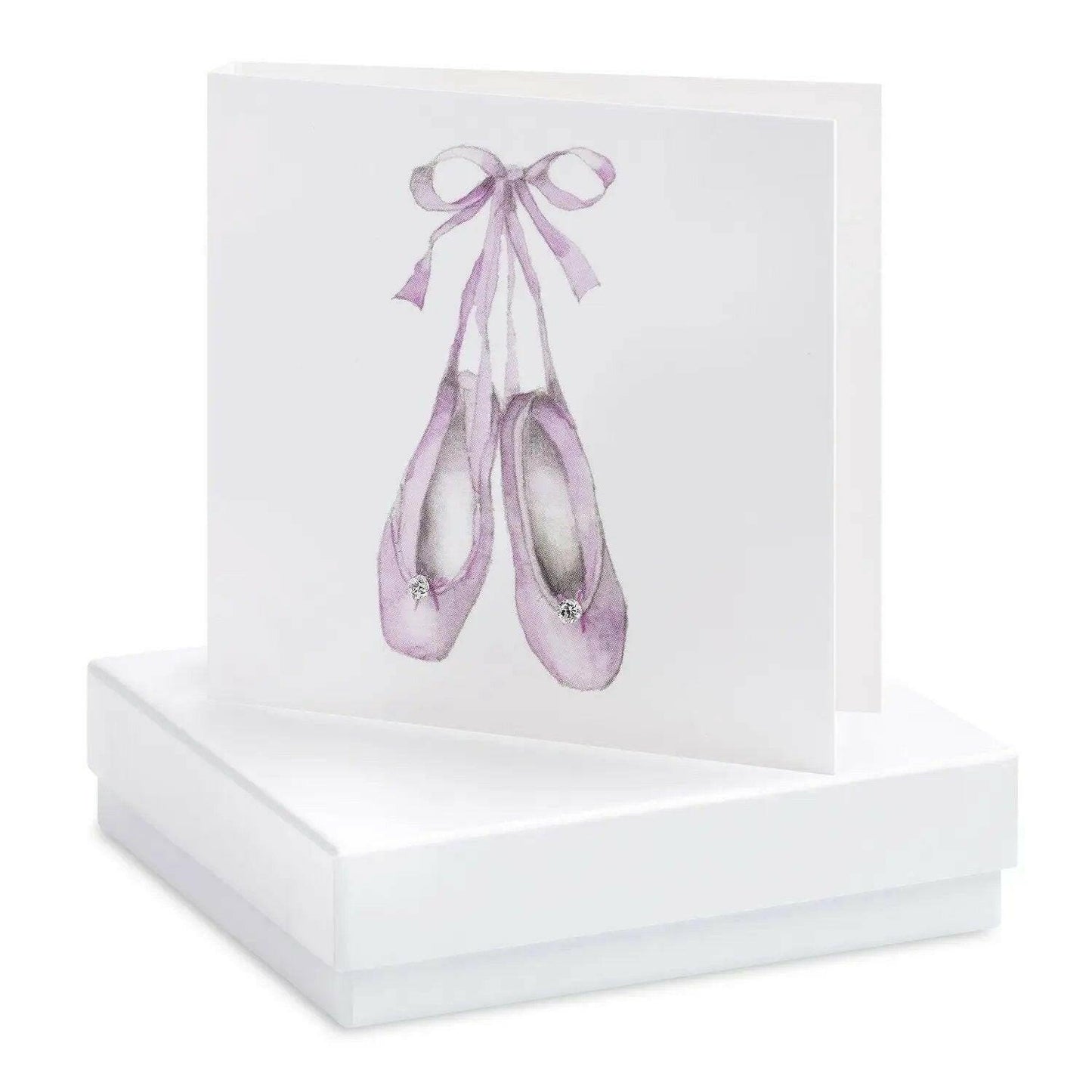 Silver Ballet Shoes Crystal Stud Earrings - Gift for Dancers - Crumble and Core