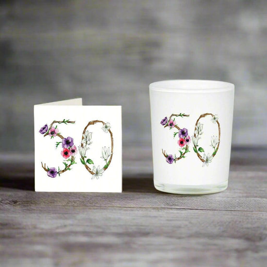 50th Birthday Card Boxed Scented Candle Gift Set - Perfect Gift for Her - Crumble and Core