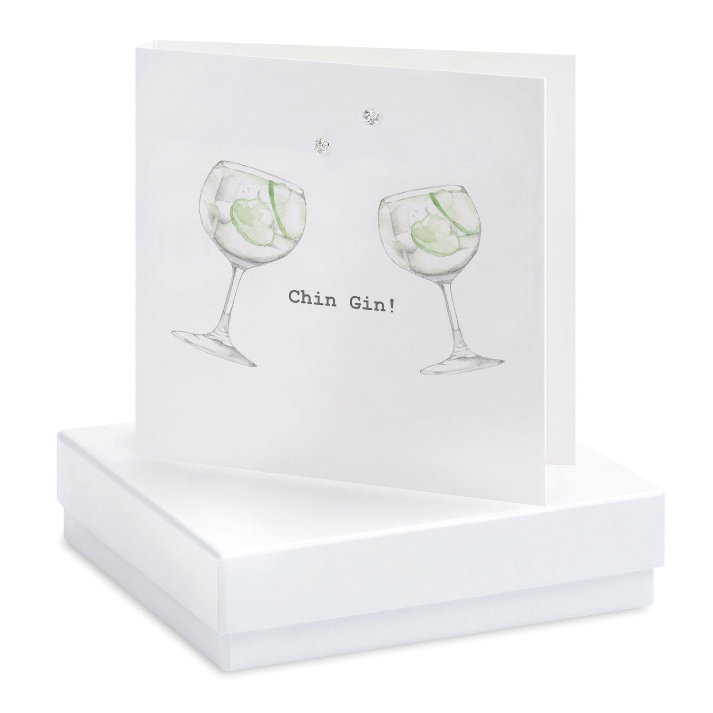 Sterling Silver Stud Earrings on Elegant Card - Perfect Gin Gift - Crumble and Core