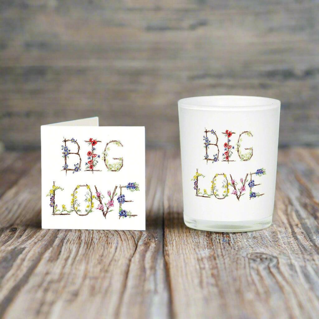 Big Love Boxed Scented Candle and Card - Heartwarming Gift with Handcrafted Candle and Greeting Card - Crumble and Core