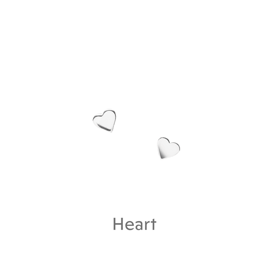 Sterling Silver Heart Stud Earrings with Handcrafted Gift Box - Crumble and Core