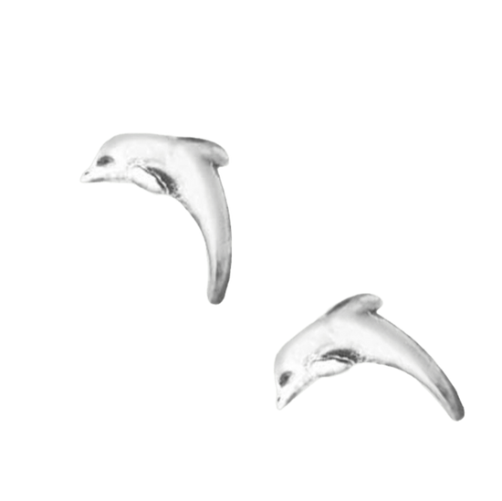 Dolphin Sterling Silver Stud Earrings - Ocean-Inspired Jewelry on Card - Crumble and Core
