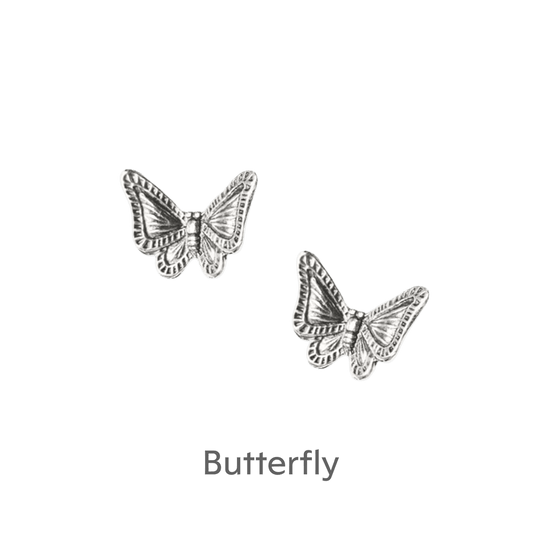 Sterling Silver Boxed Butterfly Stud Earrings - Elegant Gift with Card - Crumble and Core