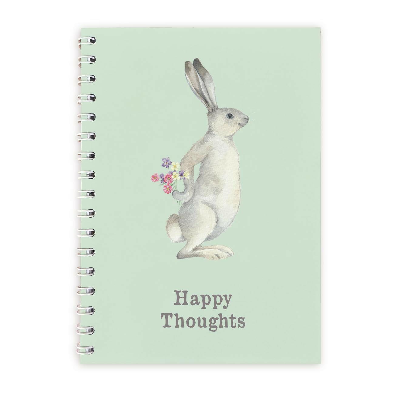 Wire Bound Notebook - Happy Thoughts - Journal for Easy Jottings - Crumble and Core
