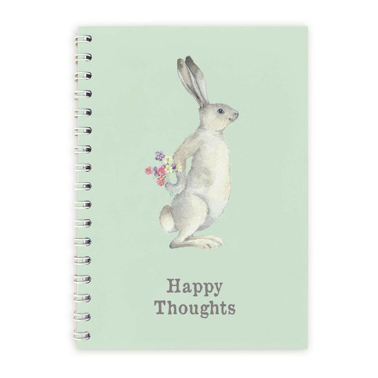 Wire Bound Notebook - Happy Thoughts - Journal for Easy Jottings - Crumble and Core