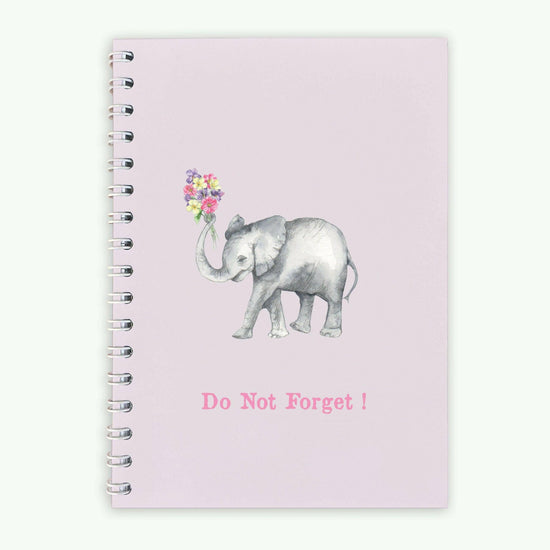 Wire Bound Notebook - Elephant Design - Note Taking and Journaling - Cute Gift for Her - Crumble and Core