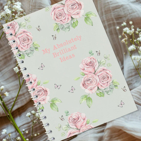 Wire-Bound Notebook for Capturing Brilliant Ideas - Floral Gift for Her - Crumble and Core