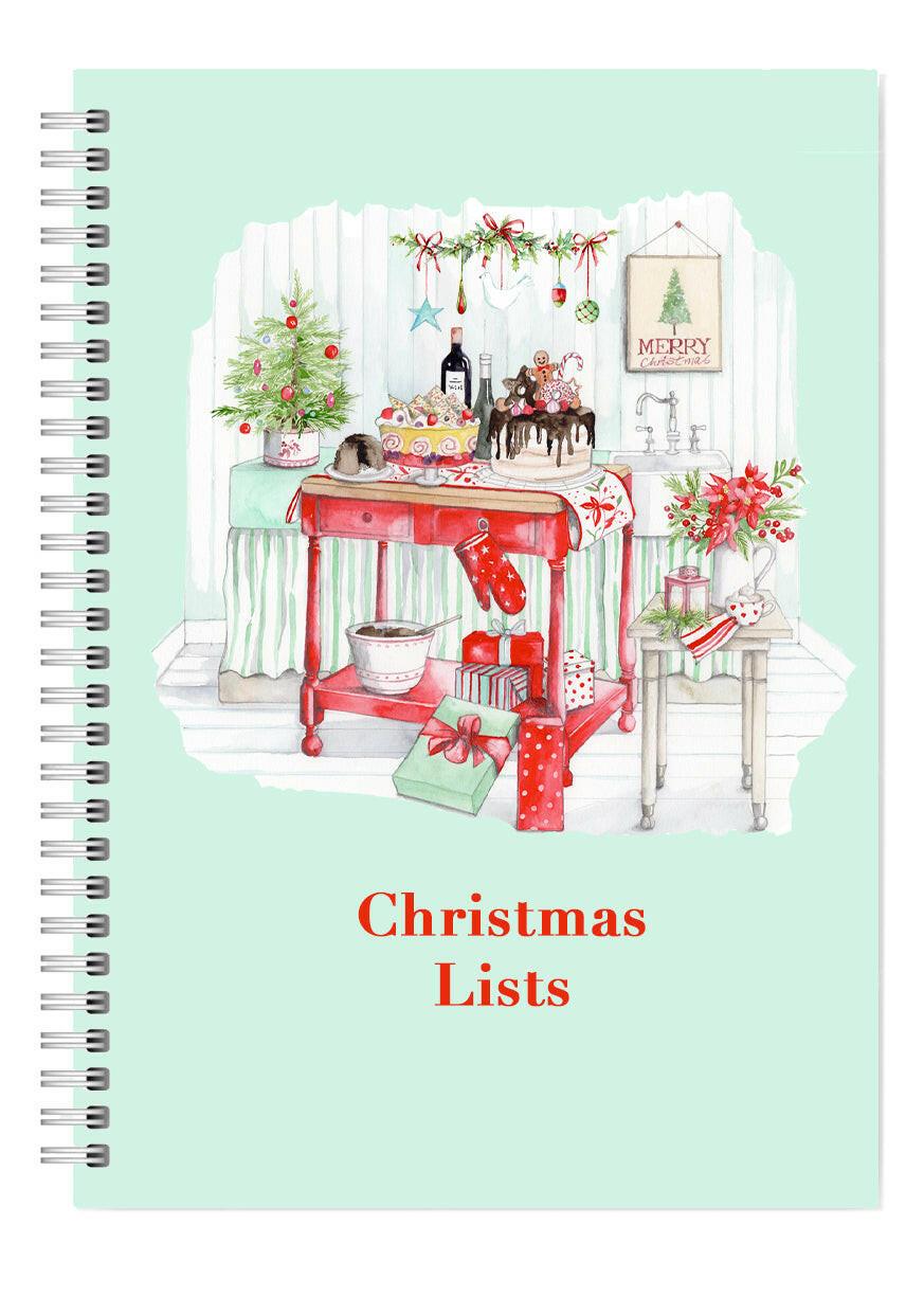 Christmas Baking Wire Bound Notebook - Festive Holiday Design - Crumble and Core