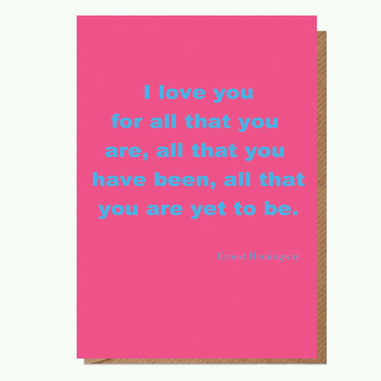 I Love You For All Humorous Valentines Day Card for Partner Funny Love Greeting Card with Heart Design - Love Card - Crumble and Core