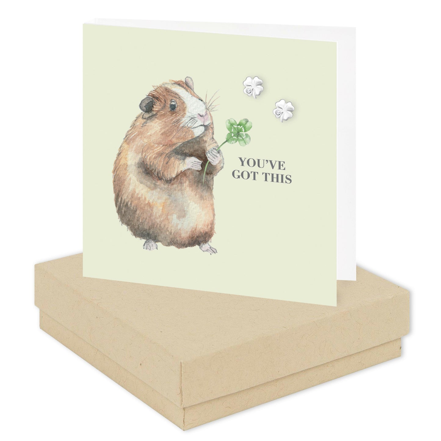 Sterling Silver Guinea Pig Stud Earrings on Card - A Charming Gift for Animal Lovers - Crumble and Core