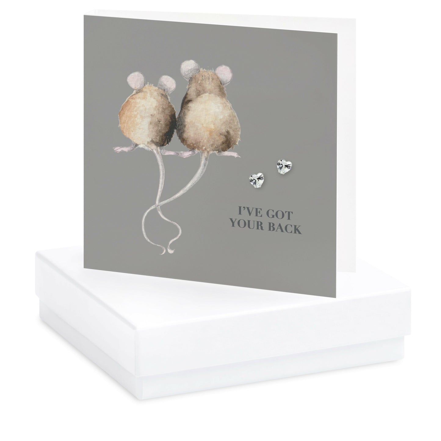 Sterling Silver Boxed Mice Stud Earrings - Sweet Gift for Encouragement and Support - Crumble and Core