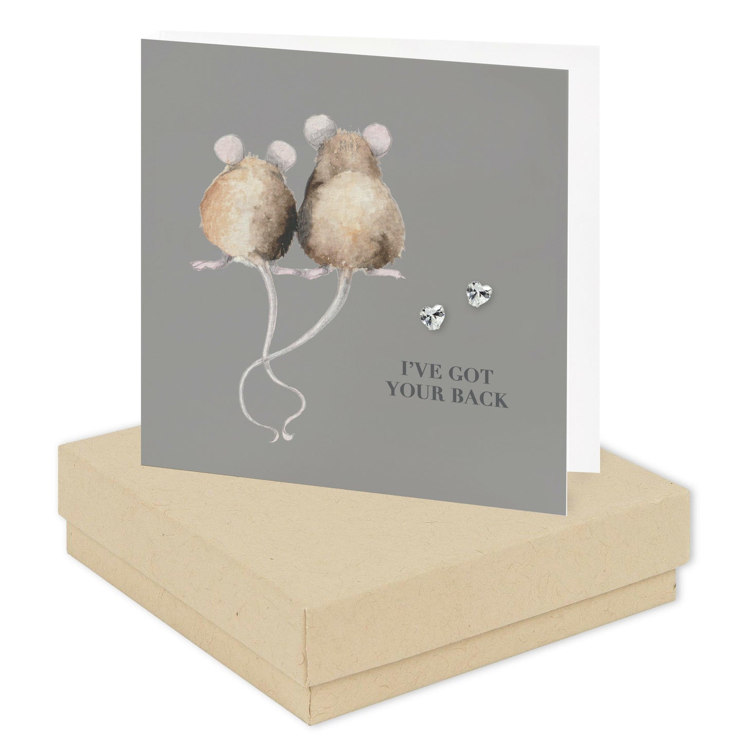 Sterling Silver Boxed Mice Stud Earrings - Sweet Gift for Encouragement and Support - Crumble and Core
