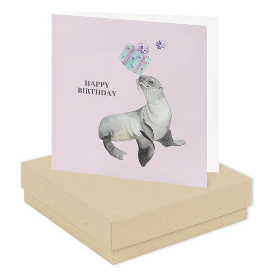 Sterling Silver Seal Design Stud Earrings with Elegant Gift Box and Card - Crumble and Core