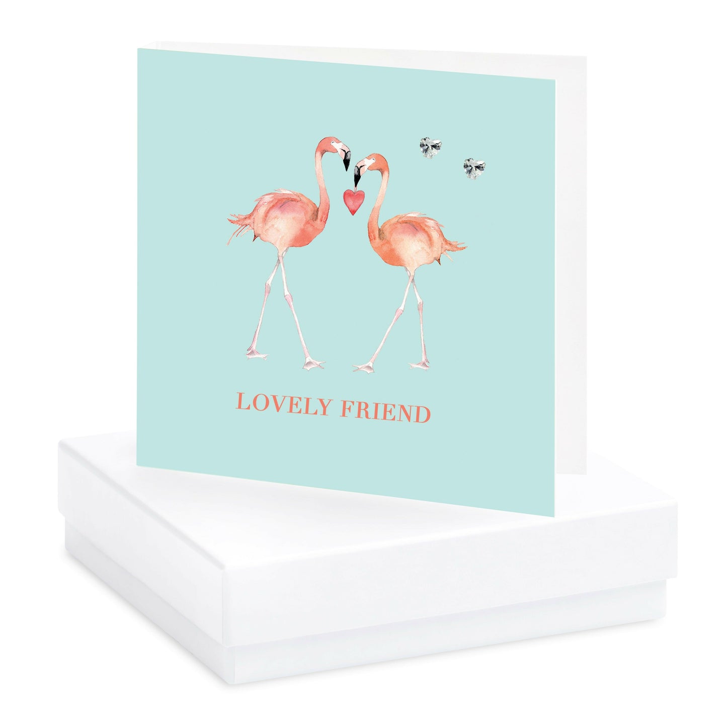 Sterling Silver Flamingo Stud Earrings on Cute Printed Card - Ideal Gift for Best Friends - Crumble and Core