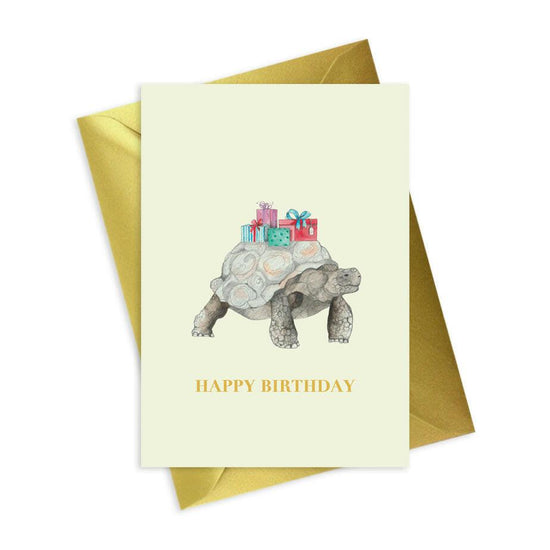 Tortoise Birthday Card - A6 Foiled - Animal Collection - Crumble and Core