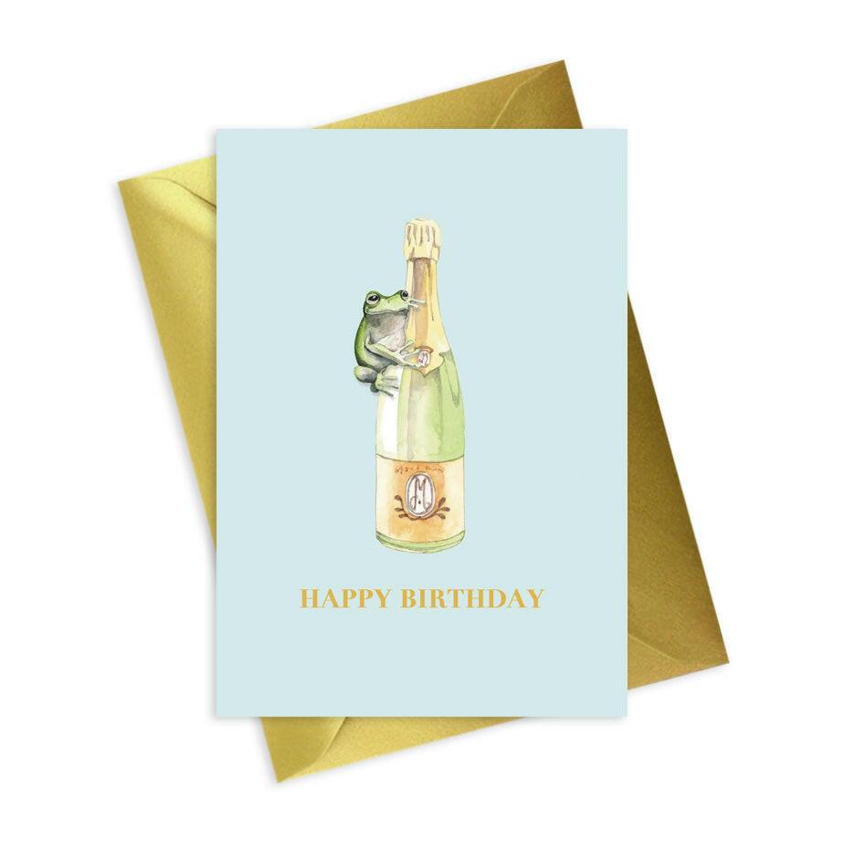 Frog Happy Birthday A6 Foiled Greeting Card - Animal Collection - Crumble and Core