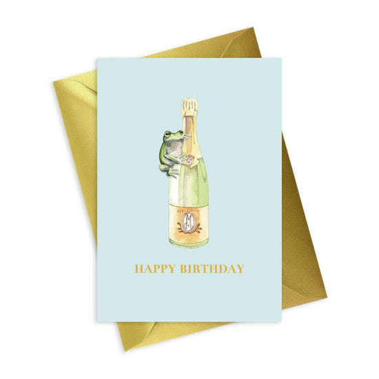 Frog Happy Birthday A6 Foiled Greeting Card - Animal Collection - Crumble and Core