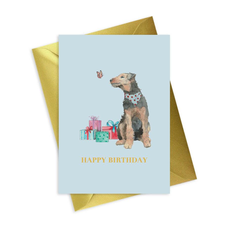 Dog Happy Birthday A6 Foiled Greeting Card - Animal Collection - Crumble and Core
