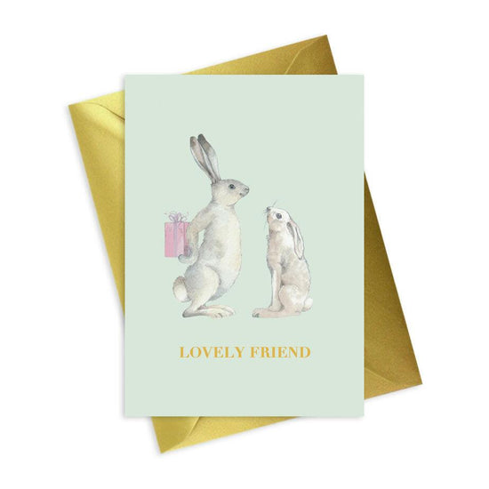 Adorable Hare Foiled A6 Greeting Card - Perfect for Your Lovely Friend - Crumble and Core
