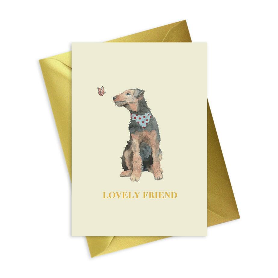 Dog Lovely Friend A6 Foiled Greeting Card - Animal Collection - Crumble and Core
