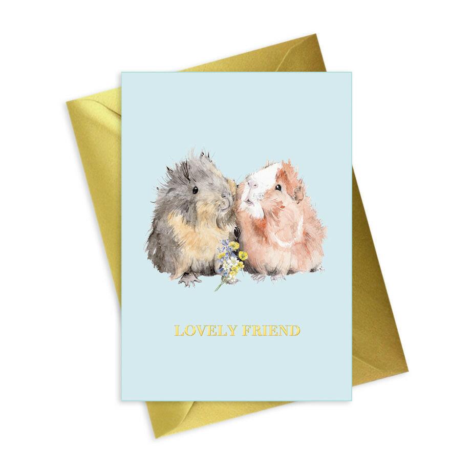 Guinea Pig A6 Foiled Greeting Card - Perfect for a Lovely Friend - Crumble and Core