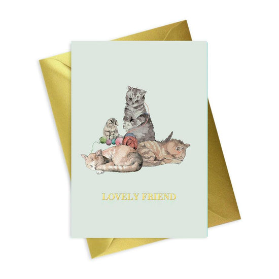 Cute Cats A6 Foiled Greeting Card - Perfect for Your Lovely Friend - Crumble and Core