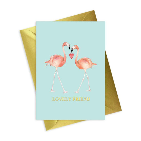 Flamingo Friends A6 Foiled Greeting Card from Our Animal Collection - Crumble and Core