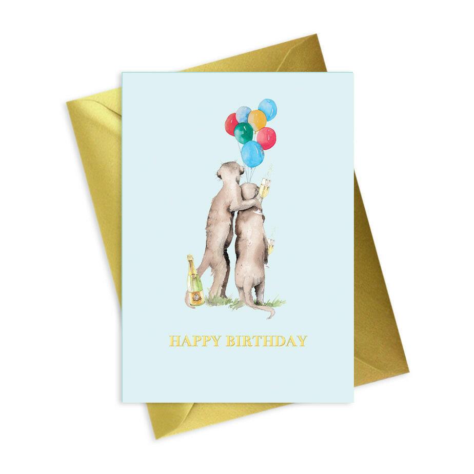 Meerkat Birthday Card - Animal Collection A6 Foiled Greeting Card - Crumble and Core