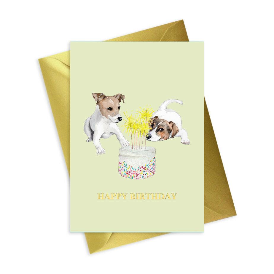 Jack Russell Happy Birthday - A6 Foiled Greeting Card from the Animal Collection - Crumble and Core