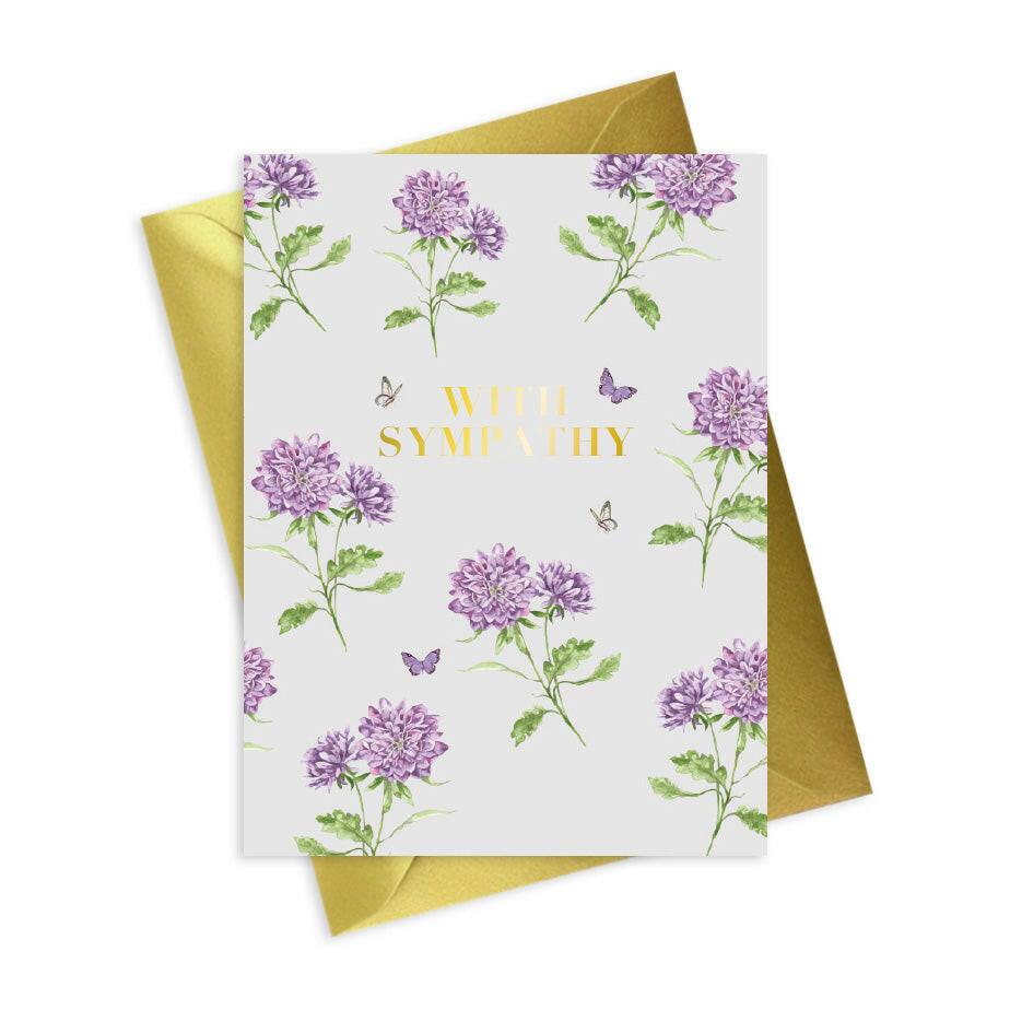 Floral Foil Sympathy Card - Elegant Design for Condolences Comfort - Crumble and Core