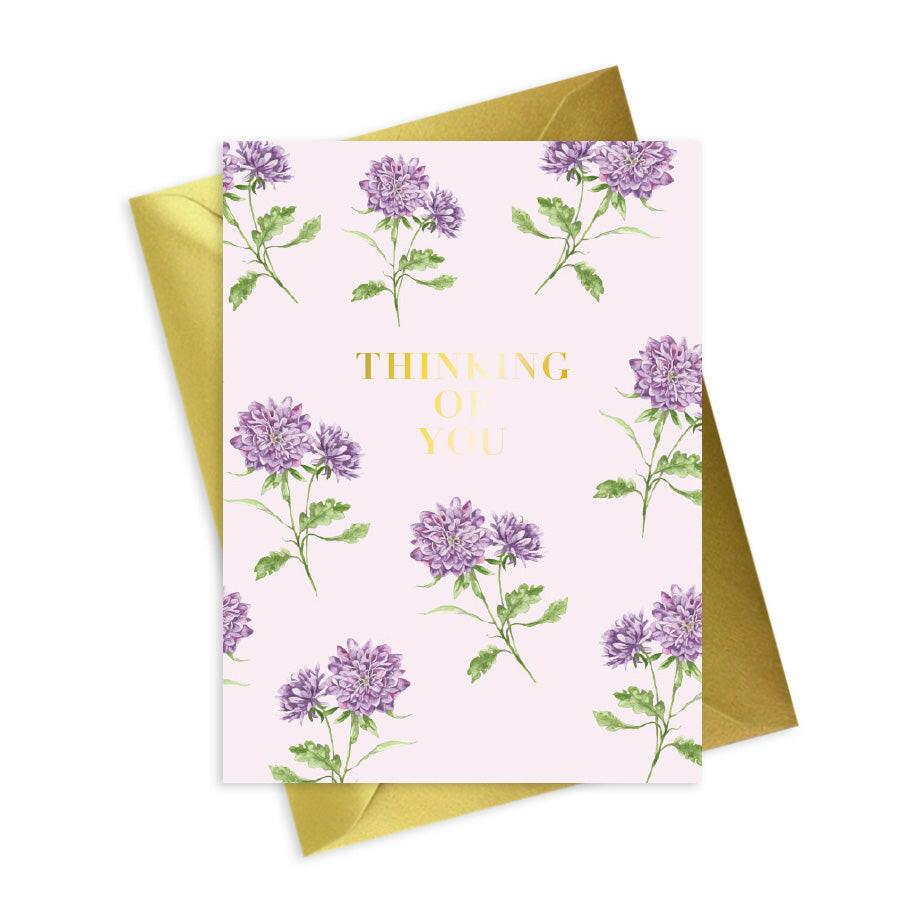 Floral Foiled Thinking of You Card - Perfect for Any Occasion - Crumble and Core
