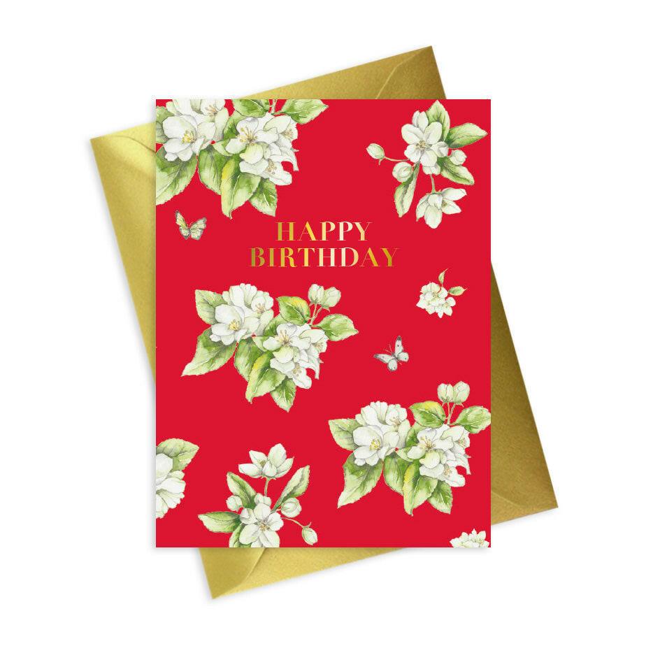 Chic Foiled Happy Birthday Card with Floral Design - Perfect for Gifting - Crumble and Core