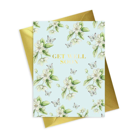 Floral Foiled Get Well Soon Card - Perfect for Sending Well Wishes Shop Now - Crumble and Core