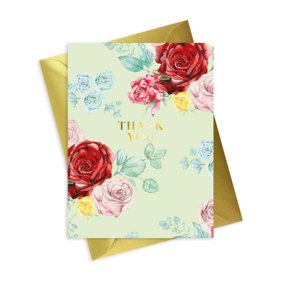 Floral Foiled Thank You Card - Elegant and Versatile Greeting Card - Crumble and Core